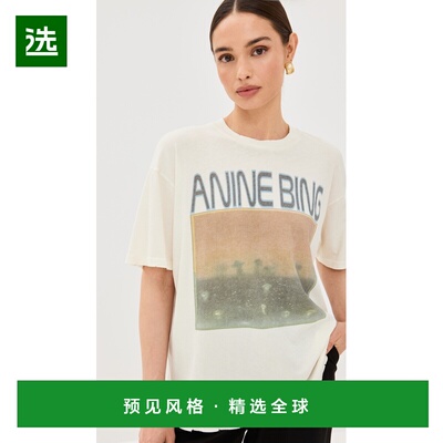 1h可退 香港直邮ANINE BING 女士 Cade Mushrooms T恤 white白色