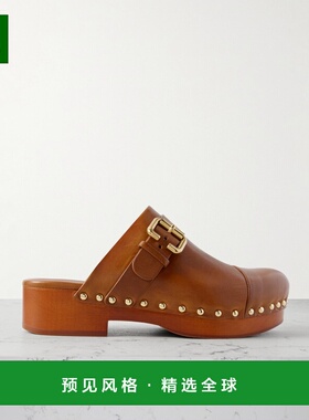 1h可退 香港直邮Chloe 蔻依 女士 Jeannette 精饰皮质木屐 CH25A1