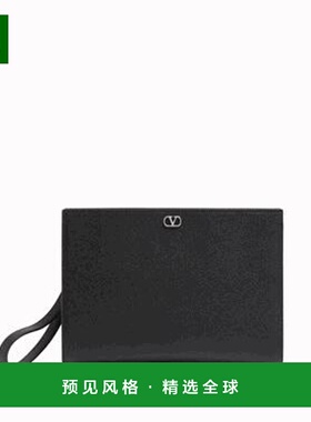 1h可退 香港直邮Valentino 华伦天奴 男士 黑色皮革手包 7Y2P0AN7