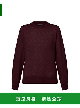 1h可退 欧洲直邮LV路易威登 Mahina系列女士酒红色羊毛老花图案毛