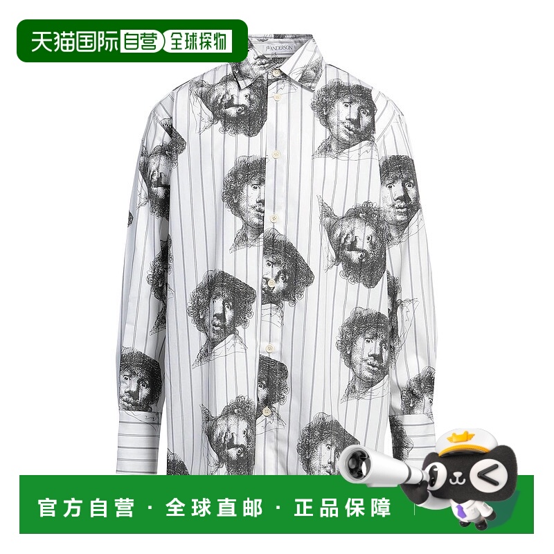 1h可退 香港直邮J.W. Anderson 男士 花纹衬衫 white白色 舒适时