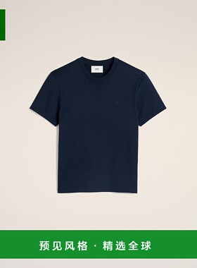 欧洲直邮AMI 海军蓝色棉质 FRIEND OF THE HEARTT恤男装