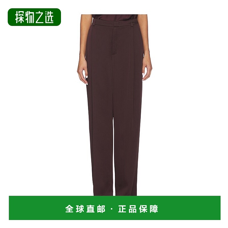香港直邮VINCE 女士 中腰阔腿褶裥裤子 V135622435