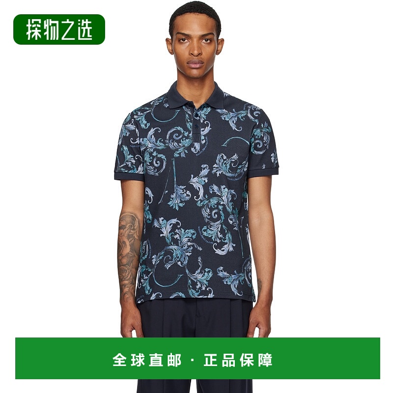 1h可退 香港直邮Versace Jeans 范思哲 男士 海军蓝 Outline Baro