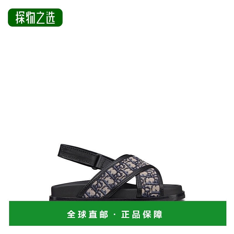 欧洲直邮Dior 迪奥 儿童蓝色帆布凉鞋