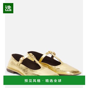 1h可退 香港直邮The Row 女士 方形T型带皮质玛丽珍平底鞋女鞋