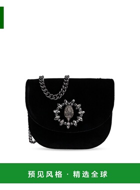 香港直邮KURT GEIGER 女士斜挎包 CHELSEACSADDLEBAG0BLACKVELVET