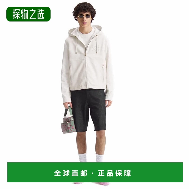 欧洲直邮LV路易威登 Footprint系列男士玫瑰粉小牛皮logo标识