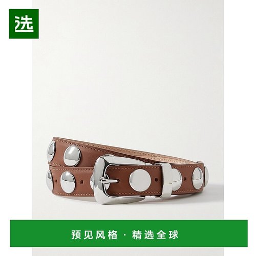 香港直邮KHAITE 女士 Benny 铆钉皮带腰带 10014930DARKTAN621