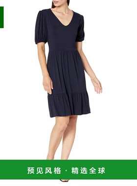 1h可退 【美国直邮】Karen Kane|泡泡袖层叠连衣裙