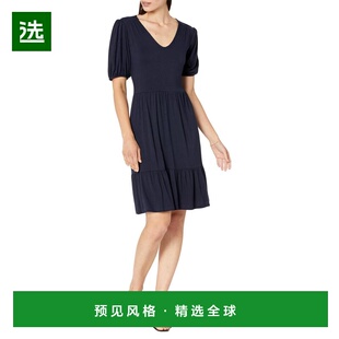 1h可退 【美国直邮】Karen Kane|泡泡袖层叠连衣裙