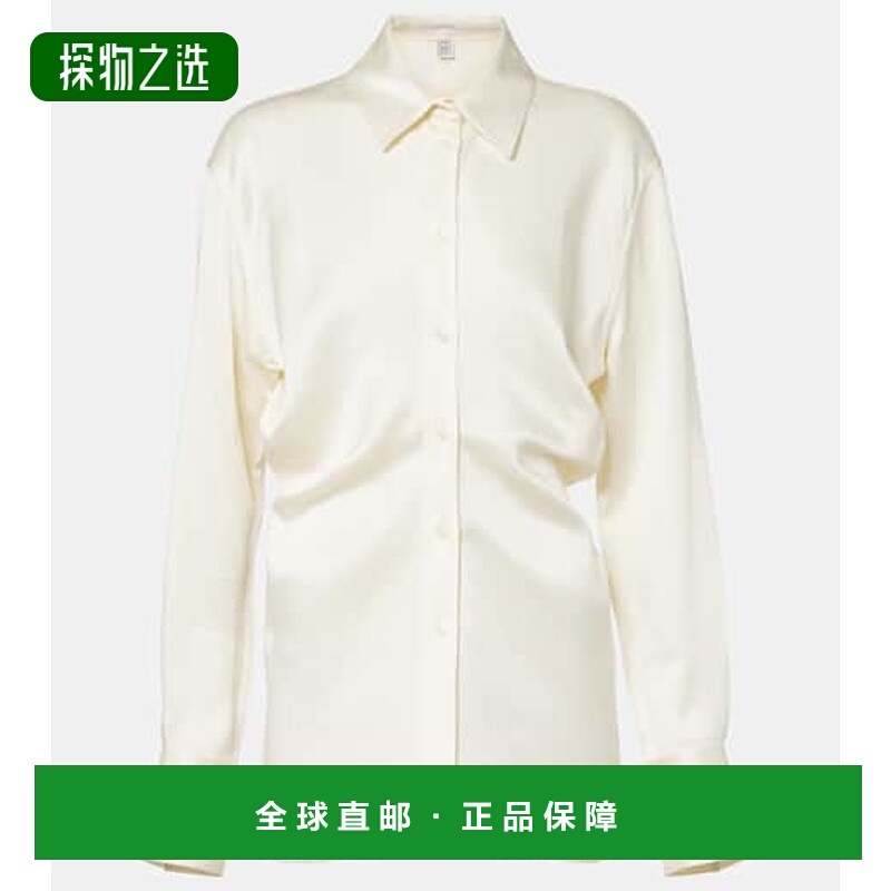 香港直邮TOTÊME 女士 褶皱缎面衬衫 white白色 舒适时尚