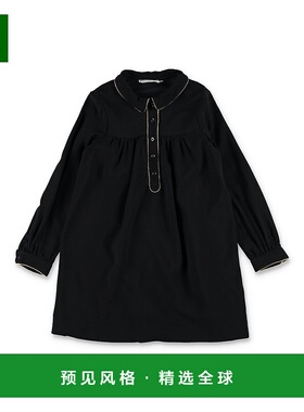 1h可退 香港直邮Bonpoint 女童 trims 黑色金色连衣裙童装 W05GDR