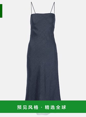 1h可退 香港直邮Staud 女士 Paolo 亚麻混纺中长连衣裙 white白色