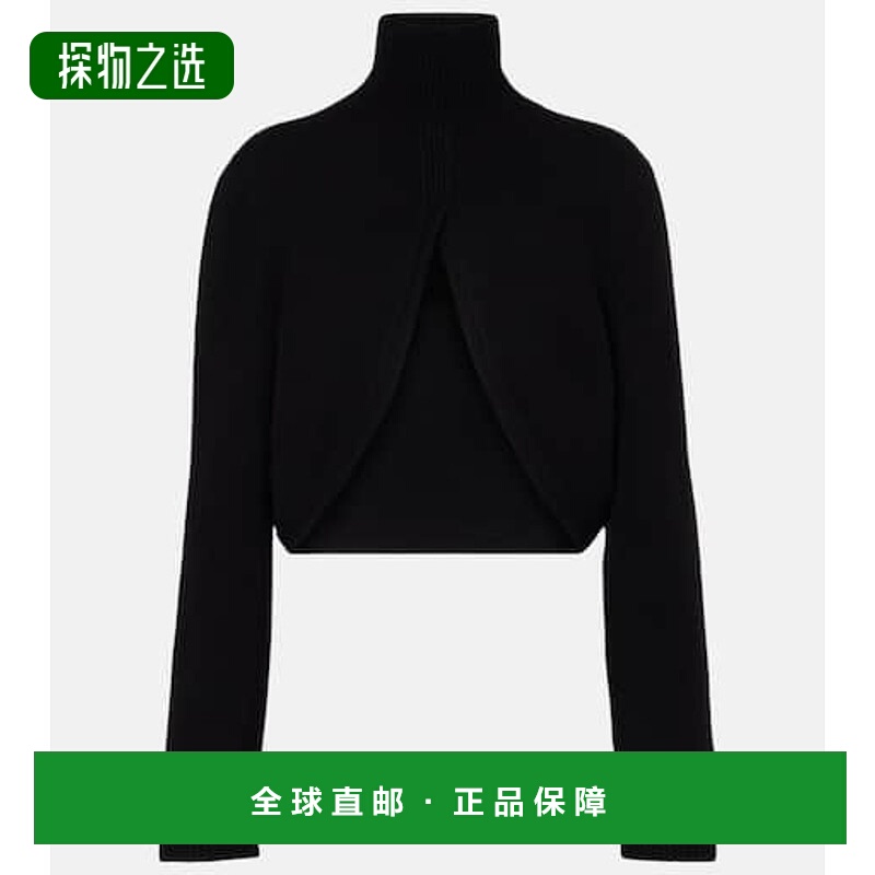 香港直邮Alaïa 女士 短款羊绒混纺毛衣 black黑色 舒适时尚