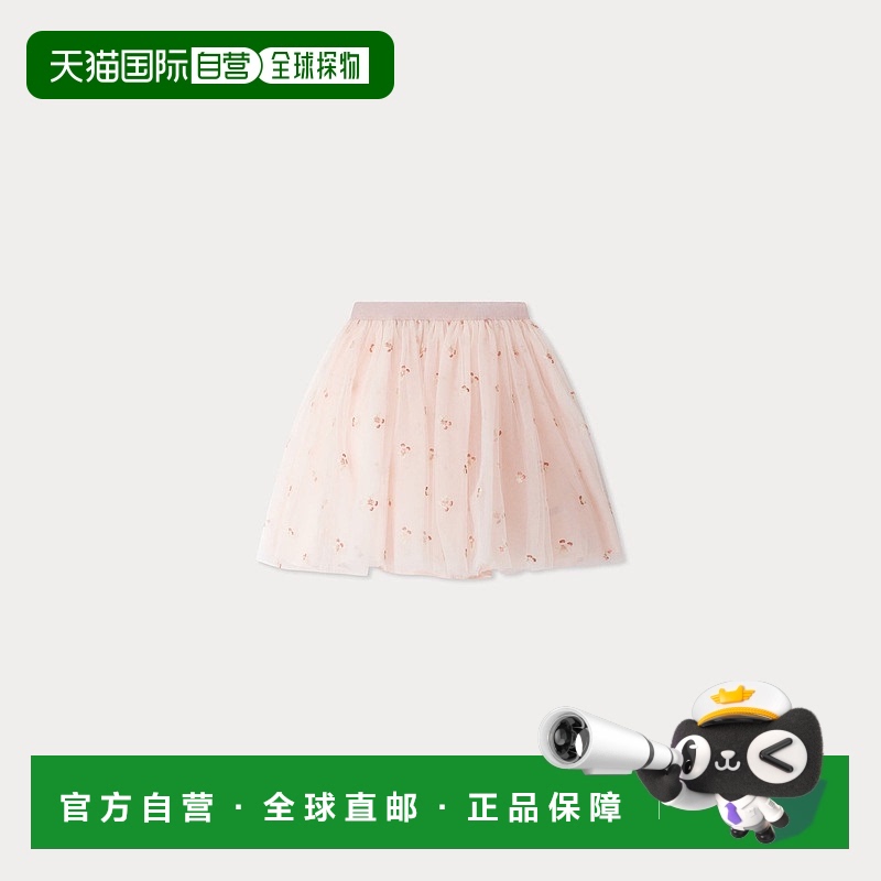 自营欧洲直邮Bonpoint小樱桃 Pois网纱花卉图案裙短裙