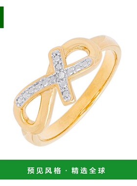 1h可退 【美国直邮】Macy's|14K 镀金钻石点缀十字架和无限戒指