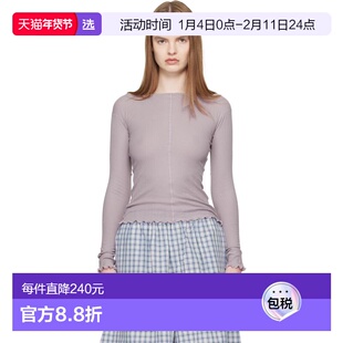 1h可退 香港直邮Baserange 女士 紫色 Pama 长袖 T 恤 TTPALCRSP0