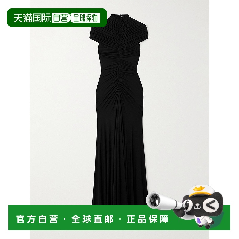 1h可退 香港直邮Alaïa 女士 褶皱针织长款连衣裙 AA9R2540J050A
