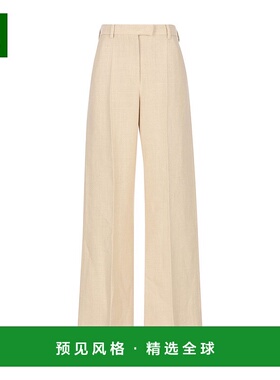 香港直邮Valentino 阔腿腰带环休闲裤 BRB5D06D2亚麻休闲显瘦外穿