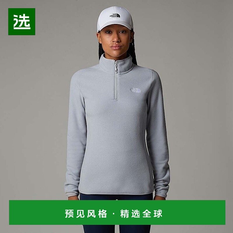 欧洲直邮北面女士 100 Glacier 全拉链羊毛衫TheNorthFace