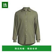 男装 1h可退 舒适 Alba Genova纯色织物衬衫 美国直邮 Massimo