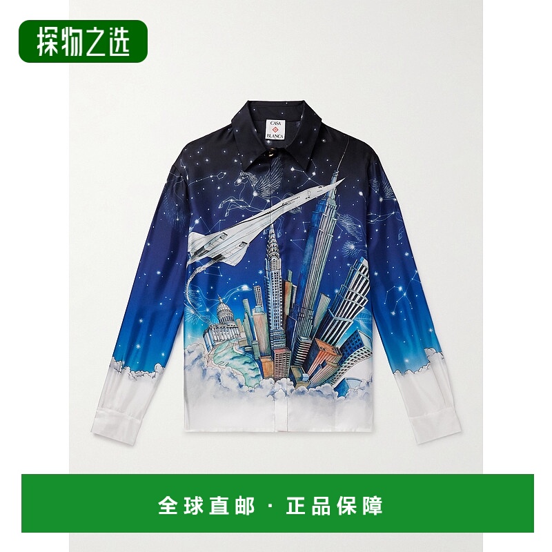香港直邮Casablanca 男士 Vol de Nuit 印花真丝衬衫 MPF25SH0210