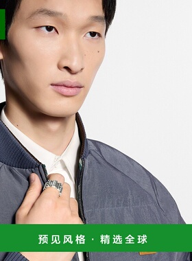 1h可退 欧洲直邮LV路易威登 Lozine系列男士银色纯银logo标识戒指