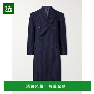 1h可退 香港直邮Bode 男士 Waldorf 双排扣细条纹初剪羊毛大衣 MR