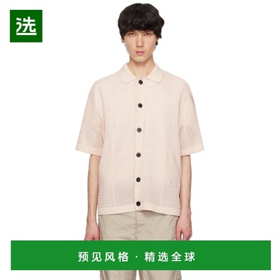 1h可退 香港直邮Wooyoungmi 吴阳米 男士 灰白色格纹衬衫 W251KN1