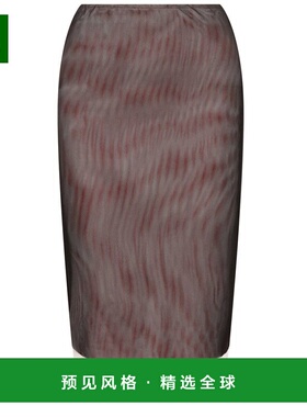 1h可退 香港直邮Msgm 女士 後開衩裙 3942MDD042578209 black黑色