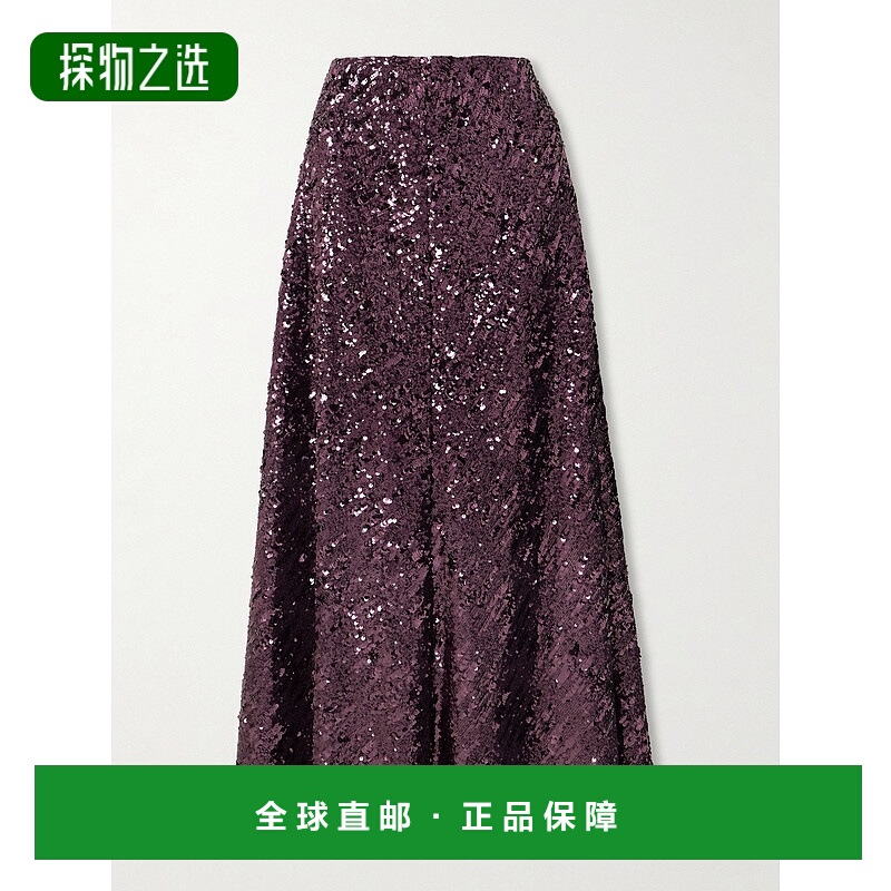 香港直邮Rabanne 女士 珠片雪纺长款半身裙 25HCJU145PO0400