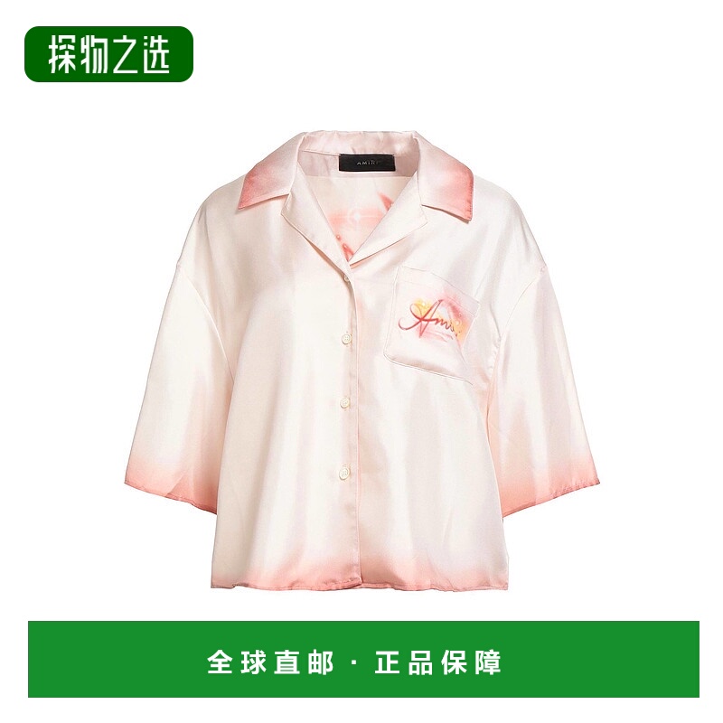 香港直邮AMIRI 女士 Blouses 真丝衬衫 pink粉色 舒适时尚