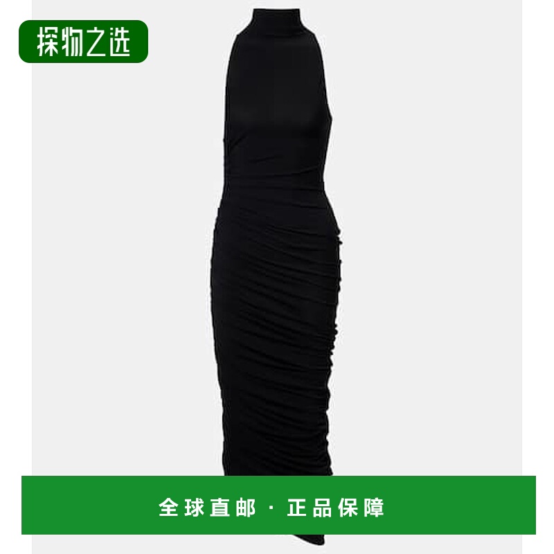 1h可退 香港直邮Jacquemus 女士 Piazza 褶皱针织中长连衣裙