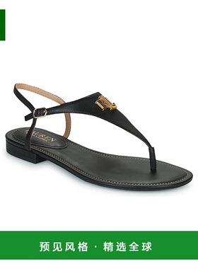 欧洲直邮Lauren Ralph Lauren拉夫劳伦女士凉鞋黑色ELLINGTON夏季