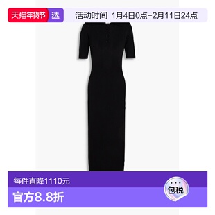 1h可退 香港直邮LE KASHA 女士 罗纹羊绒长款连衣裙 EGIM000910BL