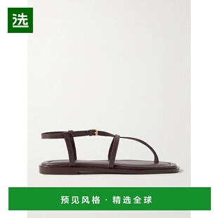 1h可退 香港直邮a emery 女士 Remly 织纹皮革凉鞋 242260WALNUT