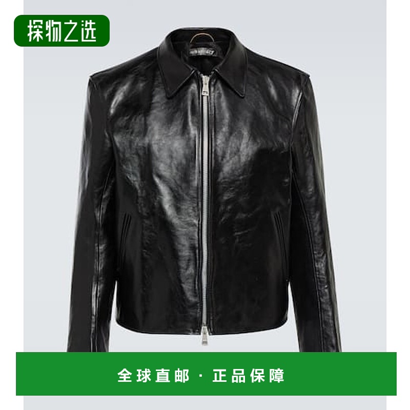 1h可退 香港直邮Our Legacy 男士 迷你皮革宽身束腰夹克 004103