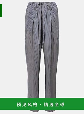 1h可退 香港直邮KHAITE 女士 Trenton 条纹直筒长裤 blue蓝色 舒