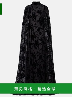 1h可退 香港直邮RODARTE 女士 devoré 披肩花朵天鹅绒礼服