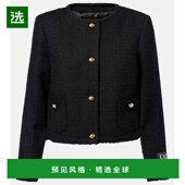 香港直邮Patou 女士 羊毛混纺花呢夹克 1h可退 black黑色 舒适时
