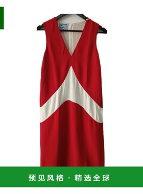香港直邮Prada V领无袖连衣裙 P385ZGMS普拉达
