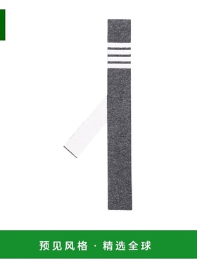 香港直邮Thom Browne 中灰色羊绒针织4条纹领带 MNL029K00011