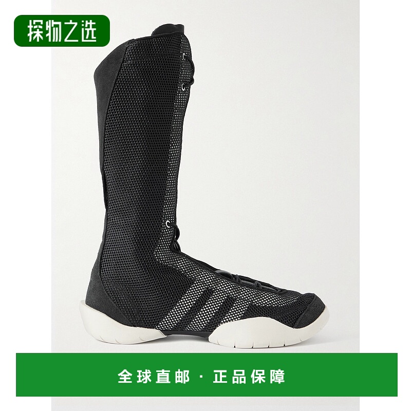 香港直邮Adidas Originals 女士 + Y-3 Regu 皮质山羊皮边网纱及