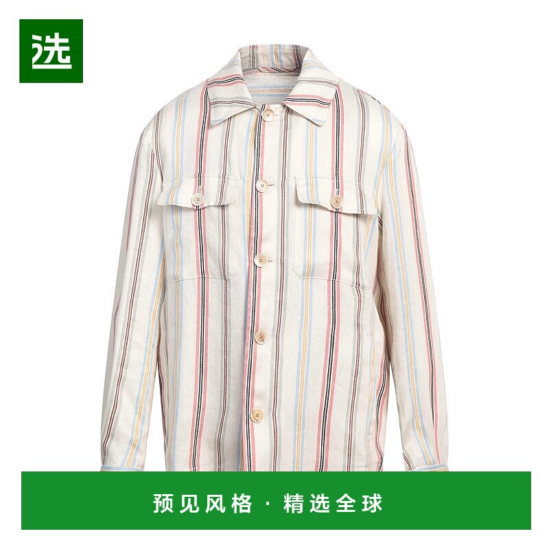 1h可退 香港直邮Etro 艾特罗 男士 亚麻衬衫 beige米色 舒适时尚