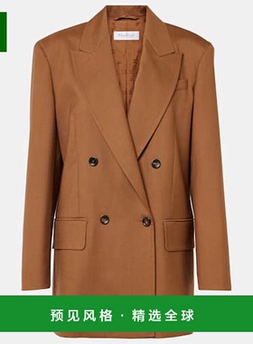 1h可退 香港直邮MaxMara 麦斯玛拉 女士 Palanca 羊毛真丝混纺西