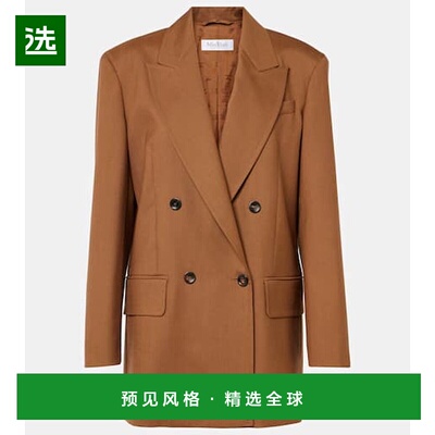 1h可退 香港直邮MaxMara 麦斯玛拉 女士 Palanca 羊毛真丝混纺西
