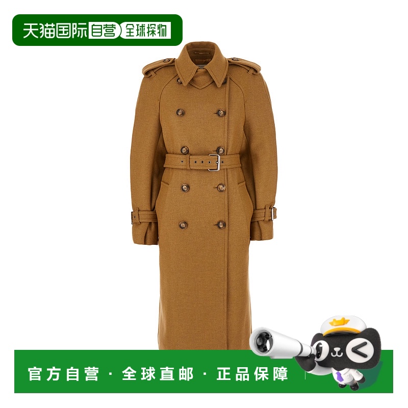 1h可退 香港直邮Sportmax 斯宝麦斯 女士 驼色羊毛混纺大衣 FILOV