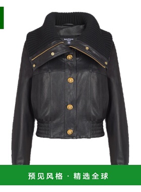 香港直邮BALMAIN 女士夹克 GF1TE205LE040PA SS2026 黑色 长袖夹