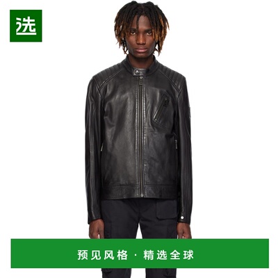 1h可退 香港直邮Belstaff 贝达弗 男士 黑色 V Racer 皮革夹克 10